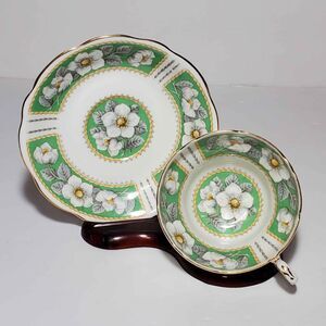 Foley Teacup and Saucer Christmas Rose Vintage